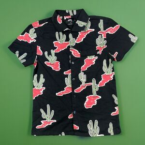 STUSSY Short Sleeve Cactus Streetwear Skater Shirt Mens Medium
